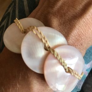 Shell and Coconut Fiber Bracelet